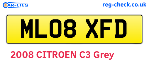 ML08XFD are the vehicle registration plates.