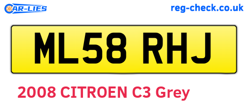 ML58RHJ are the vehicle registration plates.