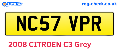 NC57VPR are the vehicle registration plates.