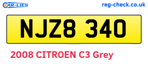 NJZ8340 are the vehicle registration plates.