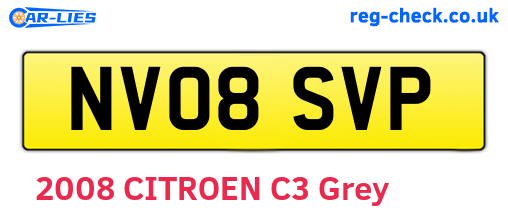 NV08SVP are the vehicle registration plates.