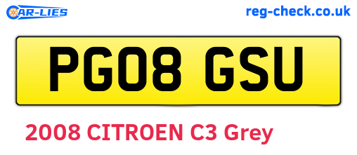 PG08GSU are the vehicle registration plates.