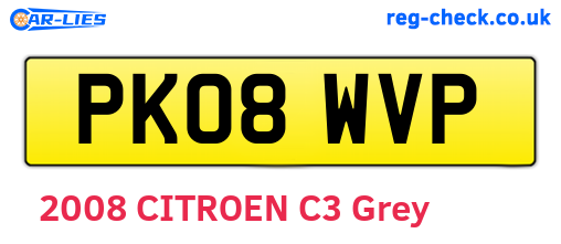PK08WVP are the vehicle registration plates.