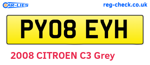 PY08EYH are the vehicle registration plates.
