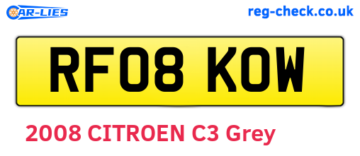 RF08KOW are the vehicle registration plates.