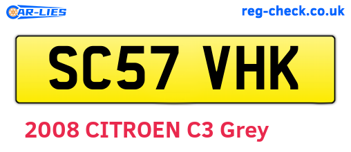 SC57VHK are the vehicle registration plates.