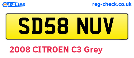 SD58NUV are the vehicle registration plates.