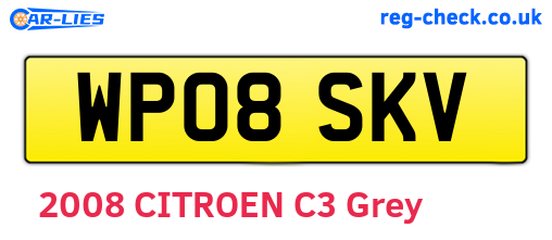 WP08SKV are the vehicle registration plates.