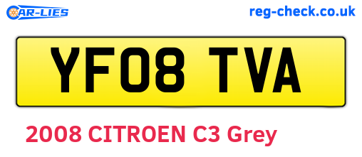 YF08TVA are the vehicle registration plates.