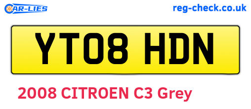YT08HDN are the vehicle registration plates.