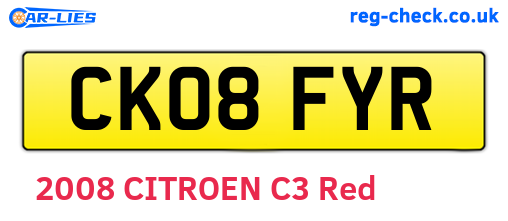 CK08FYR are the vehicle registration plates.