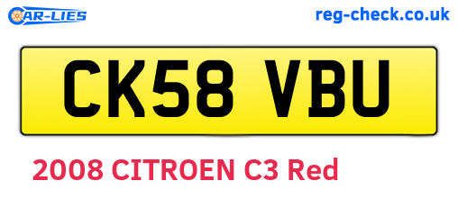 CK58VBU are the vehicle registration plates.
