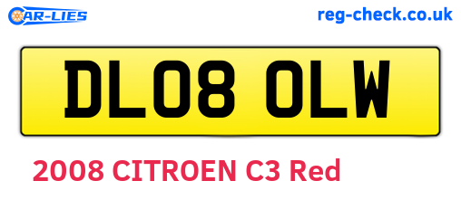 DL08OLW are the vehicle registration plates.