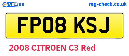 FP08KSJ are the vehicle registration plates.