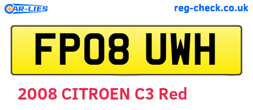 FP08UWH are the vehicle registration plates.