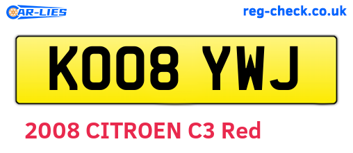 KO08YWJ are the vehicle registration plates.