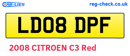 LD08DPF are the vehicle registration plates.