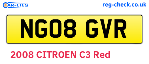 NG08GVR are the vehicle registration plates.