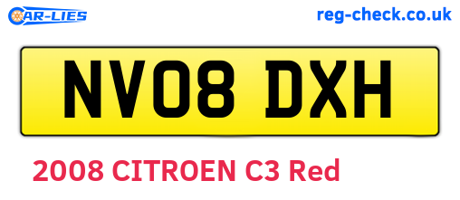NV08DXH are the vehicle registration plates.