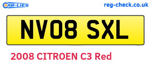 NV08SXL are the vehicle registration plates.