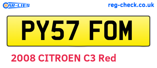 PY57FOM are the vehicle registration plates.