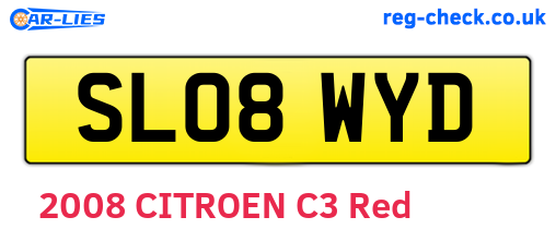 SL08WYD are the vehicle registration plates.