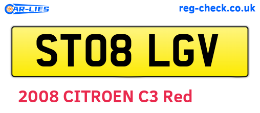 ST08LGV are the vehicle registration plates.