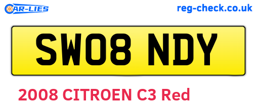 SW08NDY are the vehicle registration plates.