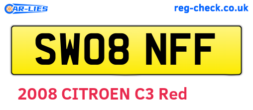 SW08NFF are the vehicle registration plates.