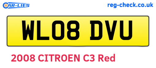 WL08DVU are the vehicle registration plates.