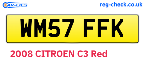 WM57FFK are the vehicle registration plates.