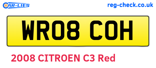 WR08COH are the vehicle registration plates.