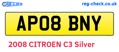 AP08BNY are the vehicle registration plates.