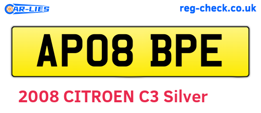 AP08BPE are the vehicle registration plates.