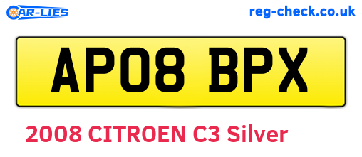 AP08BPX are the vehicle registration plates.