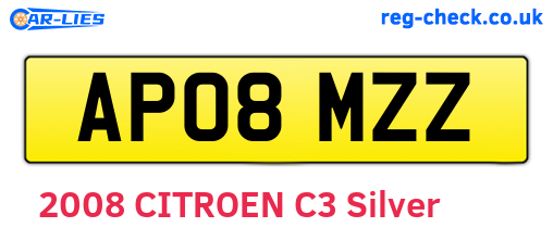 AP08MZZ are the vehicle registration plates.