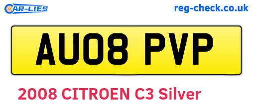 AU08PVP are the vehicle registration plates.