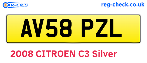 AV58PZL are the vehicle registration plates.