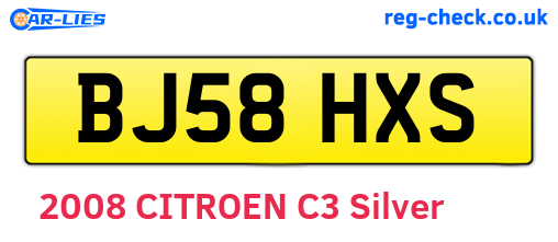 BJ58HXS are the vehicle registration plates.