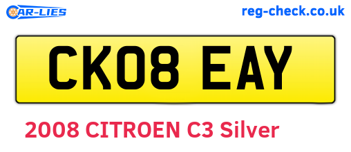 CK08EAY are the vehicle registration plates.