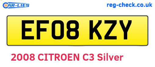 EF08KZY are the vehicle registration plates.