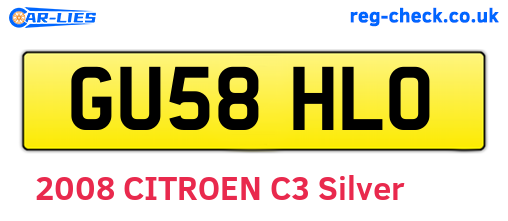 GU58HLO are the vehicle registration plates.