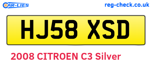 HJ58XSD are the vehicle registration plates.