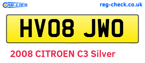 HV08JWO are the vehicle registration plates.