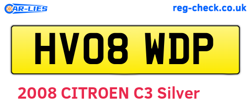 HV08WDP are the vehicle registration plates.