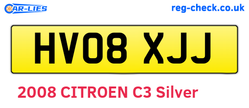 HV08XJJ are the vehicle registration plates.