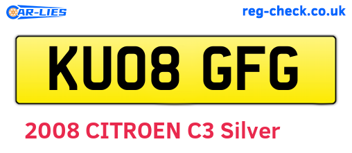 KU08GFG are the vehicle registration plates.