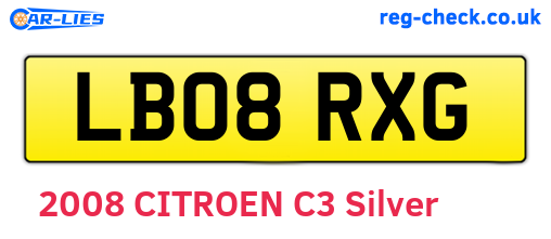 LB08RXG are the vehicle registration plates.