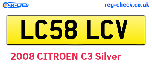LC58LCV are the vehicle registration plates.