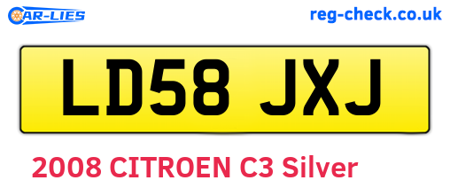 LD58JXJ are the vehicle registration plates.